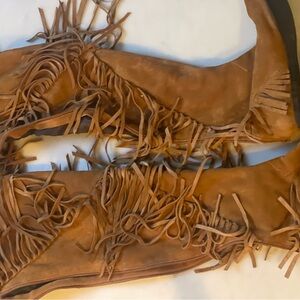 Sam Edelman Brown Fringed Boots